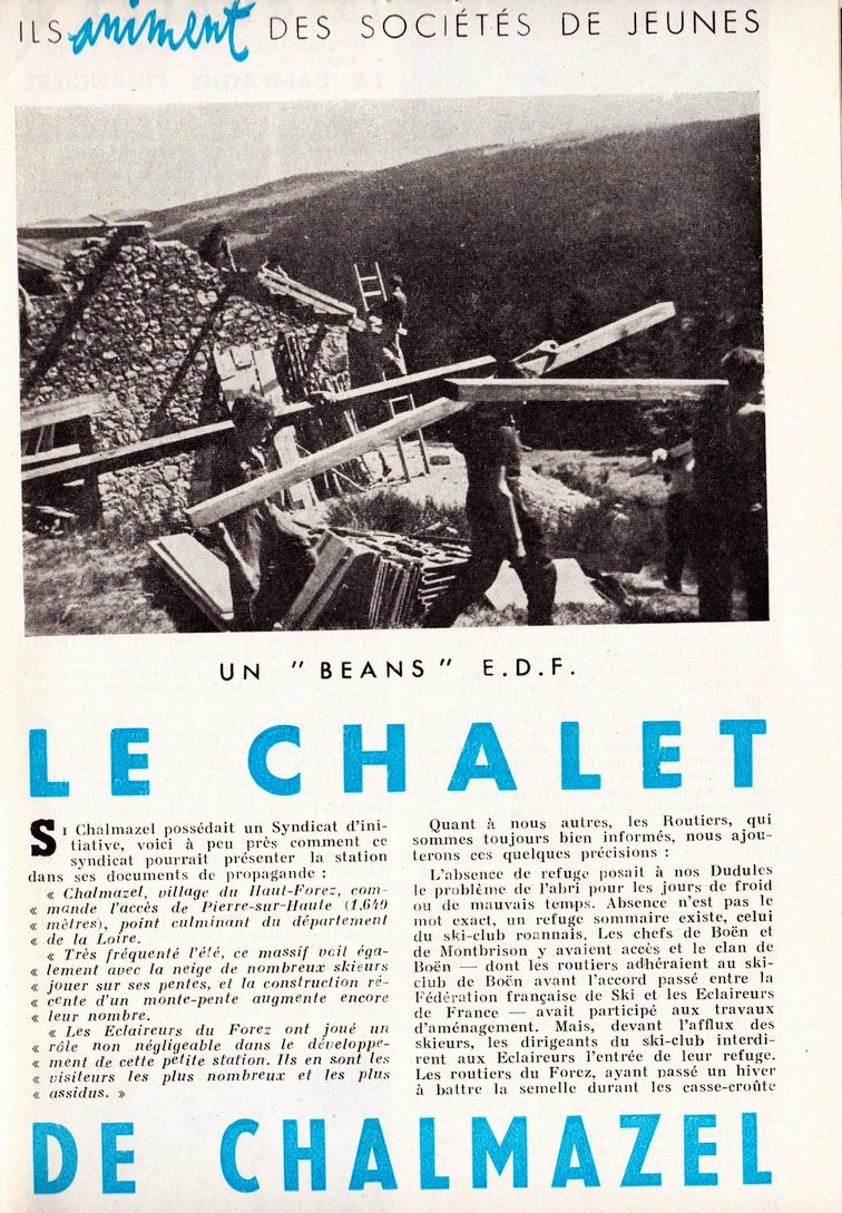 LE ROUTIER N 252 Printemps 1955 Le chalet de Chalmazel P25