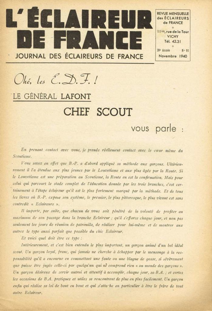 LEDF n11 déc 1940 Général Lafont Chef scout 2 Page 1