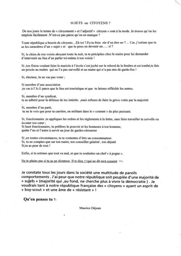 Texte Citoyenneté